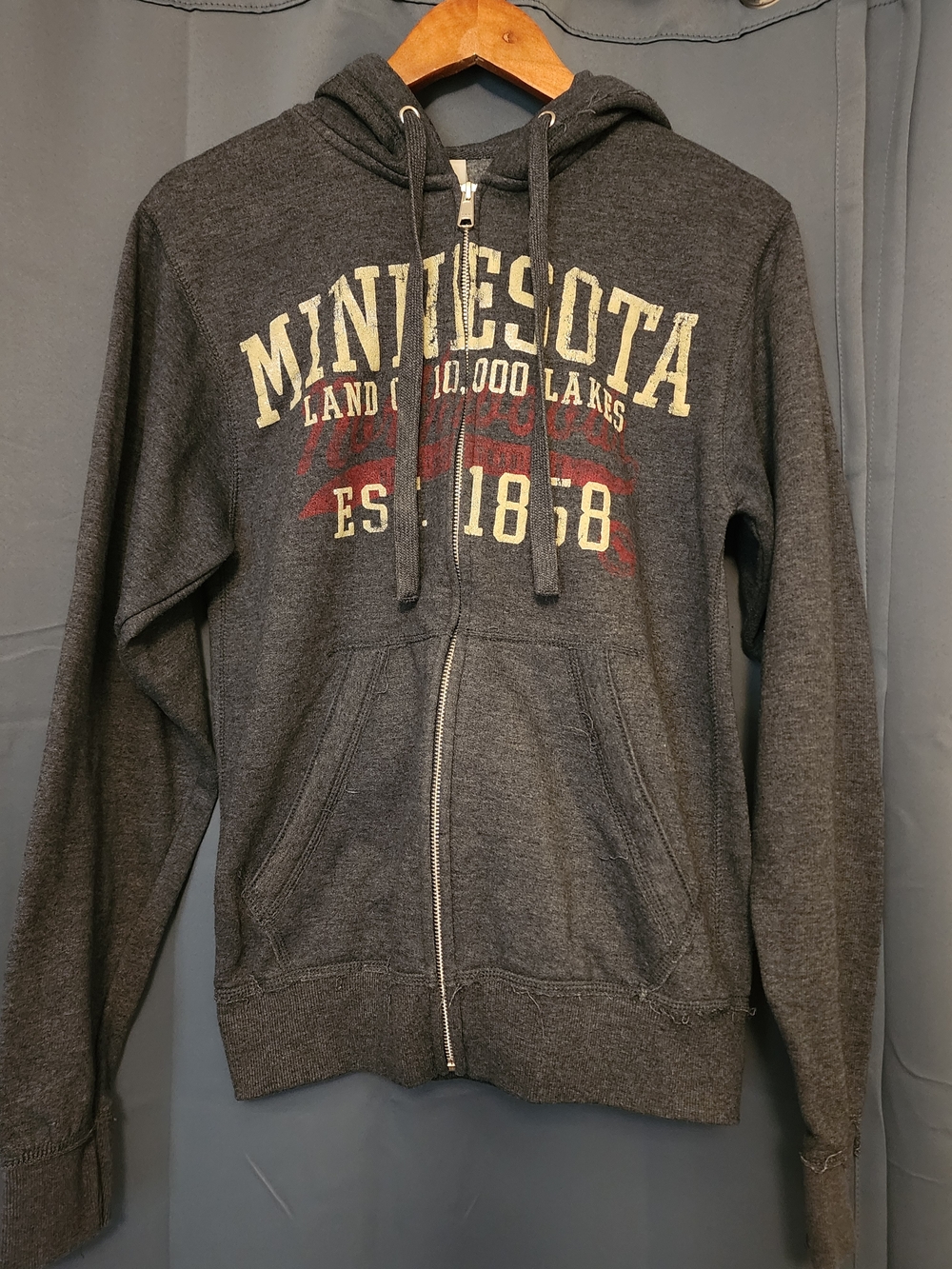 Minnesota Graphic Full-Zip Hoodie - Charcoal